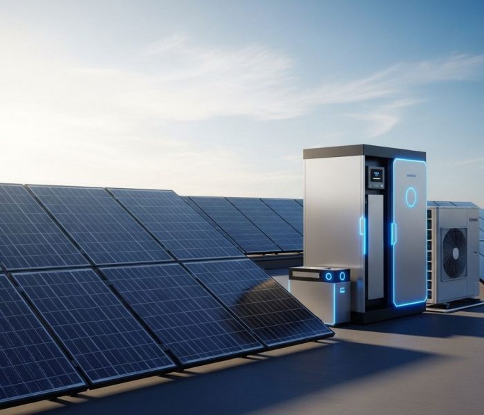 Einfamilienhaus mit PV-Anlage und Batteriespeicher
