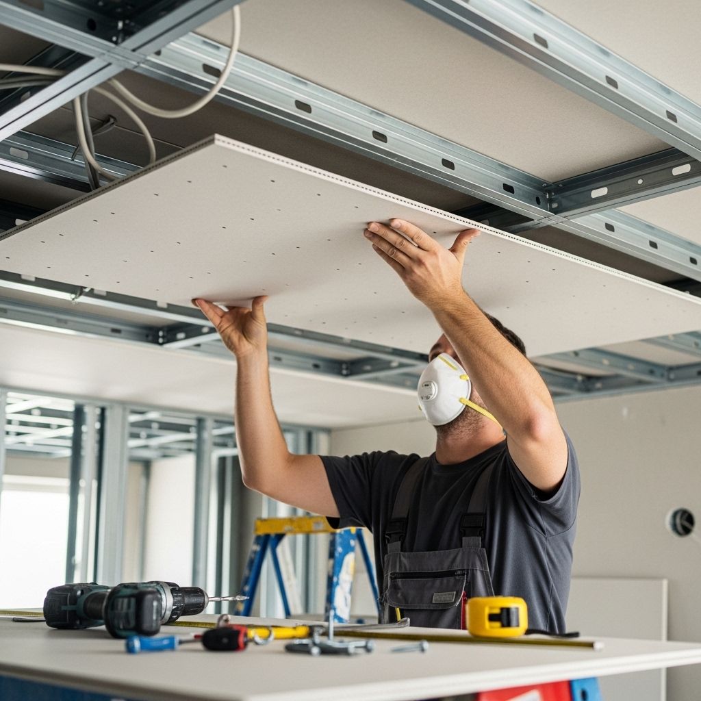 Akustische Decke im Trockenbau mit speziellen Gipskartonplatten