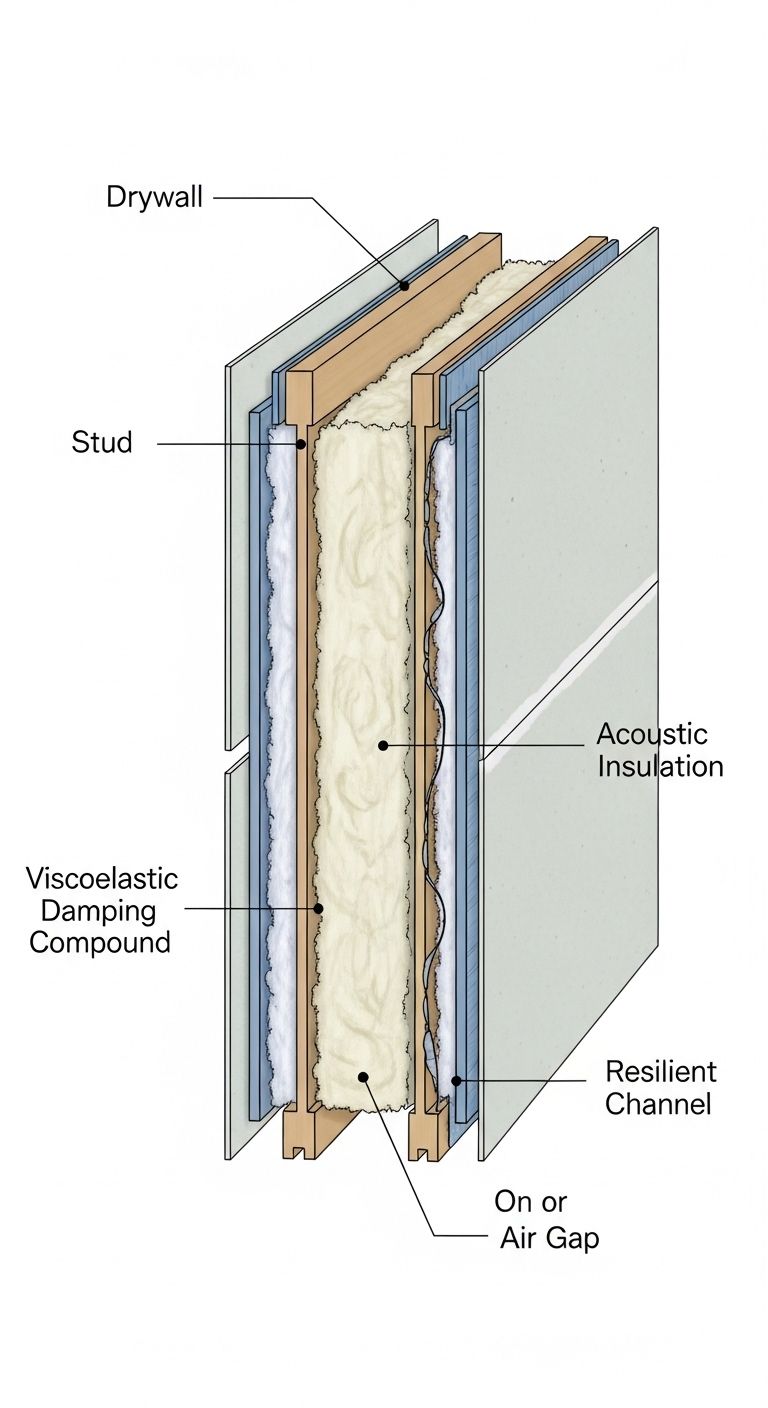 Akustische Decke im Trockenbau mit perforierten Gipskartonplatten