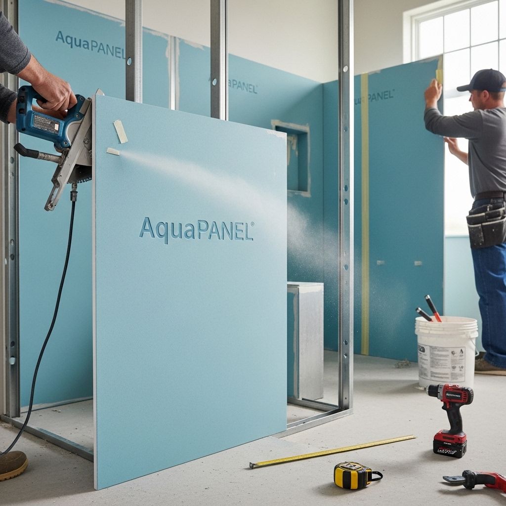 Aquapanel Feuchtraumplatten mit wasserabweisender Oberfläche und hydrophobiertem Kern
