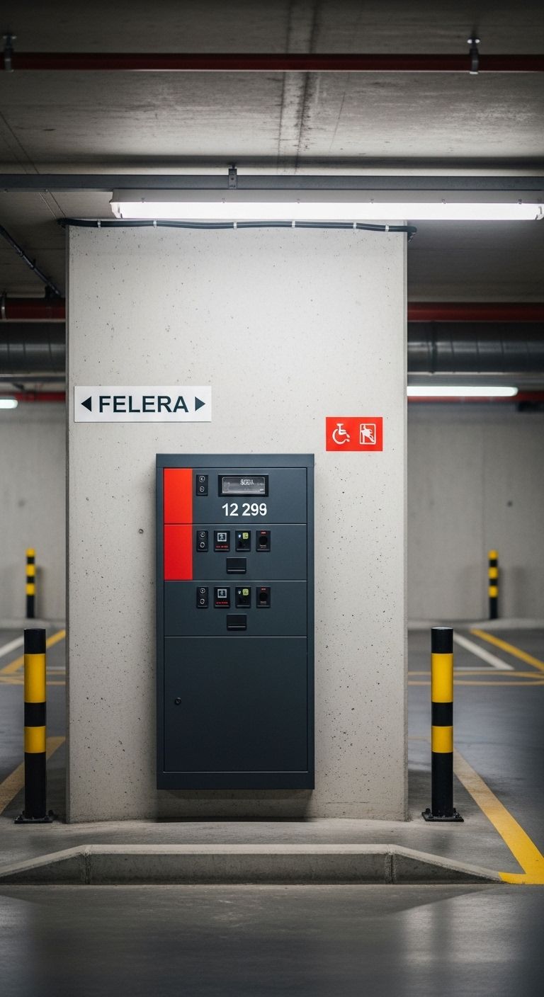 Brandschutzklappe an Wallbox in Tiefgarage