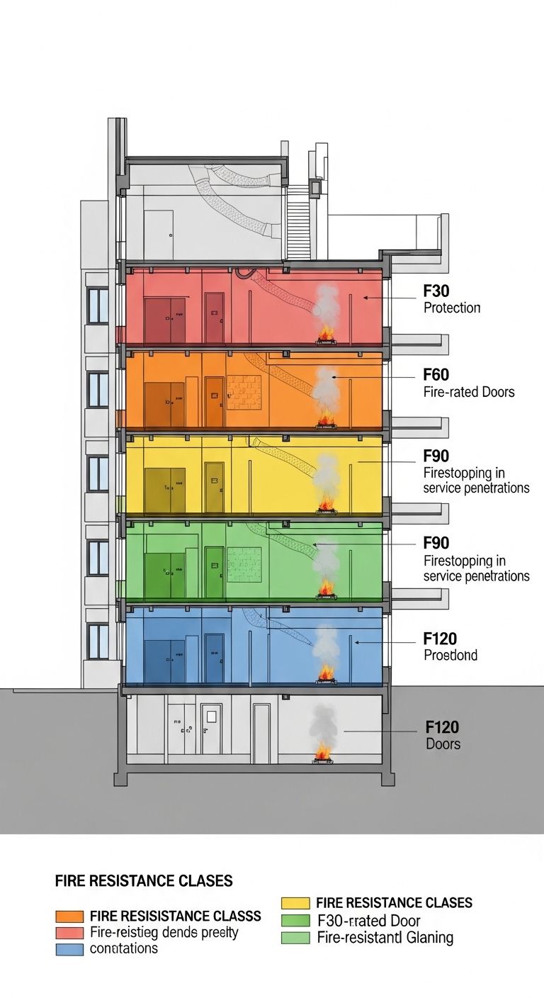Querschnitt durch eine F30-Brandschutzwand im Trockenbau