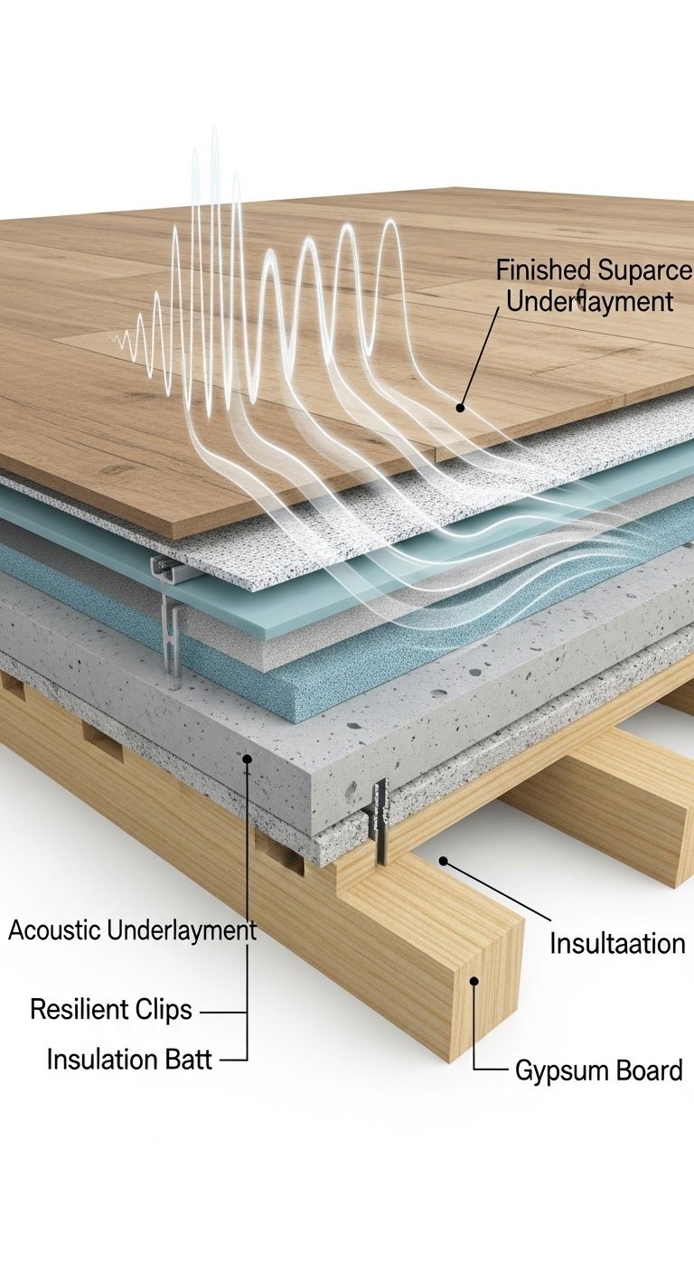 Detailaufnahme der Estrich-Entkopplung mit Elastomerstreifen