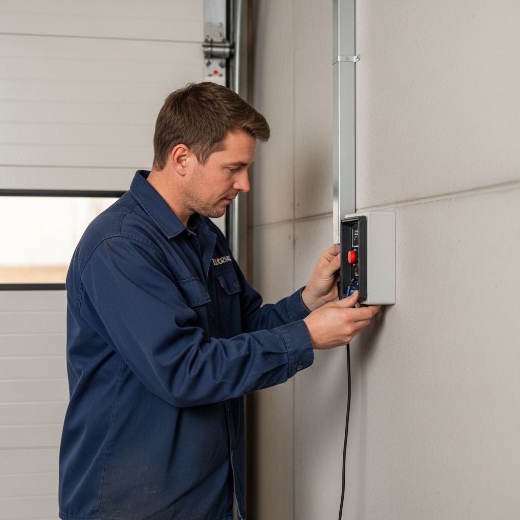 Elektriker installiert bidirektionale Wallbox in der Garage