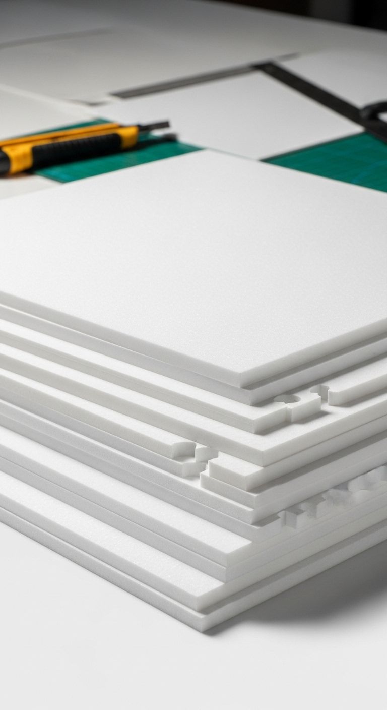 Installation von Styropor-Platten an der Kellerdecke