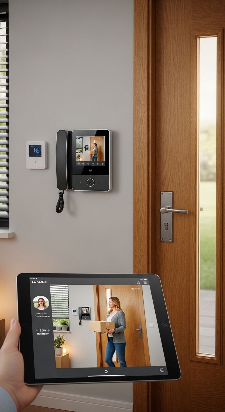 Detailansicht der Loxone Intercom Bedienelemente
