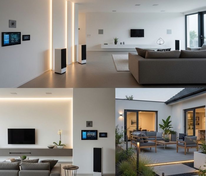 Multiroom Audio System in modernem Smart Home mit KNX-Steuerung