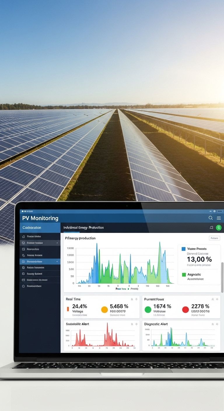 Smartphone mit PV-Monitoring App für mobile Überwachung