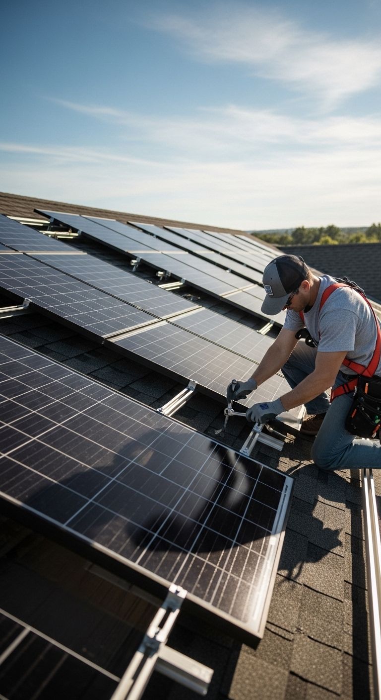 Versicherungsdokumente für eine Photovoltaikanlage auf dem Tisch
