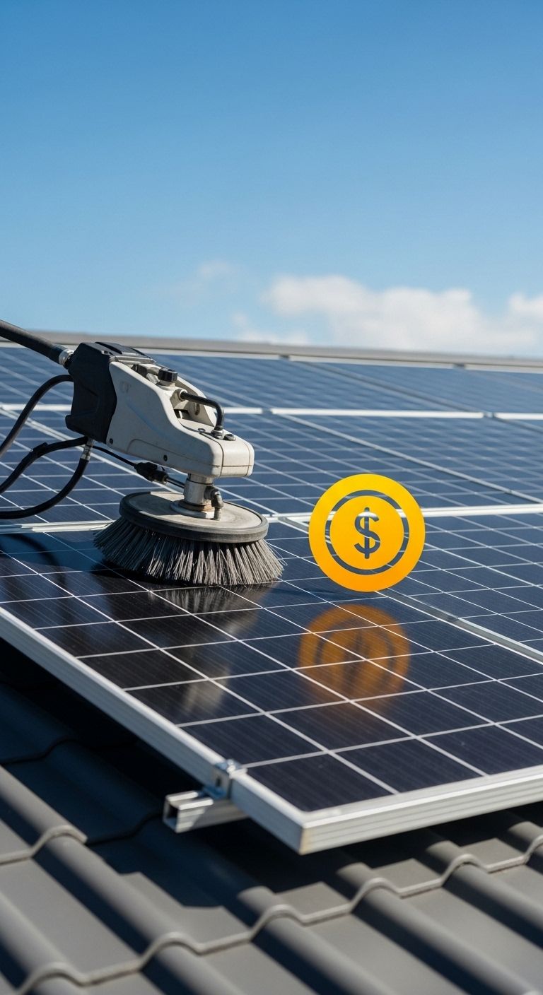 Reinigungsroboter für Photovoltaikanlage auf dem Dach