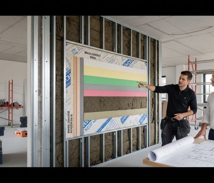 Schallschutz-Wohnungstrennwand mit Dämmung und Doppelständerwerk