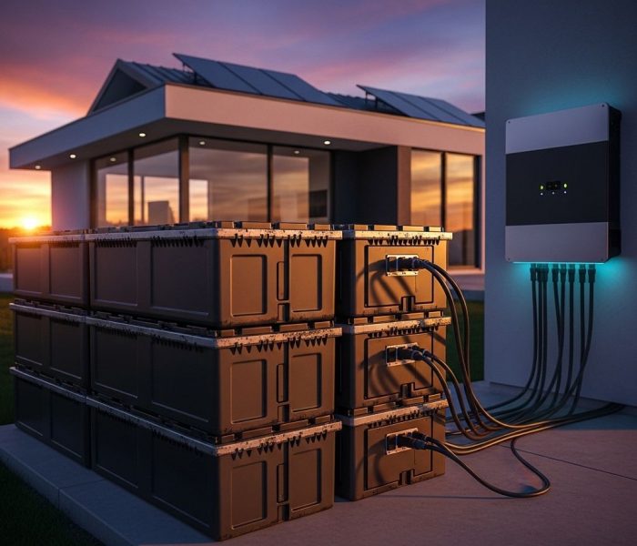 Solaranlage auf Einfamilienhaus mit Second-Life Batterie-Speicher