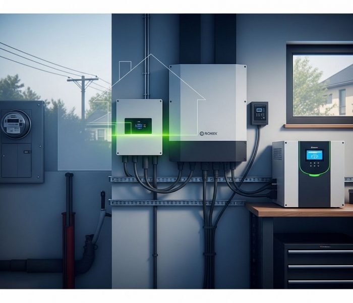 Solaranlage mit Speicher auf Einfamilienhaus für Notstromversorgung