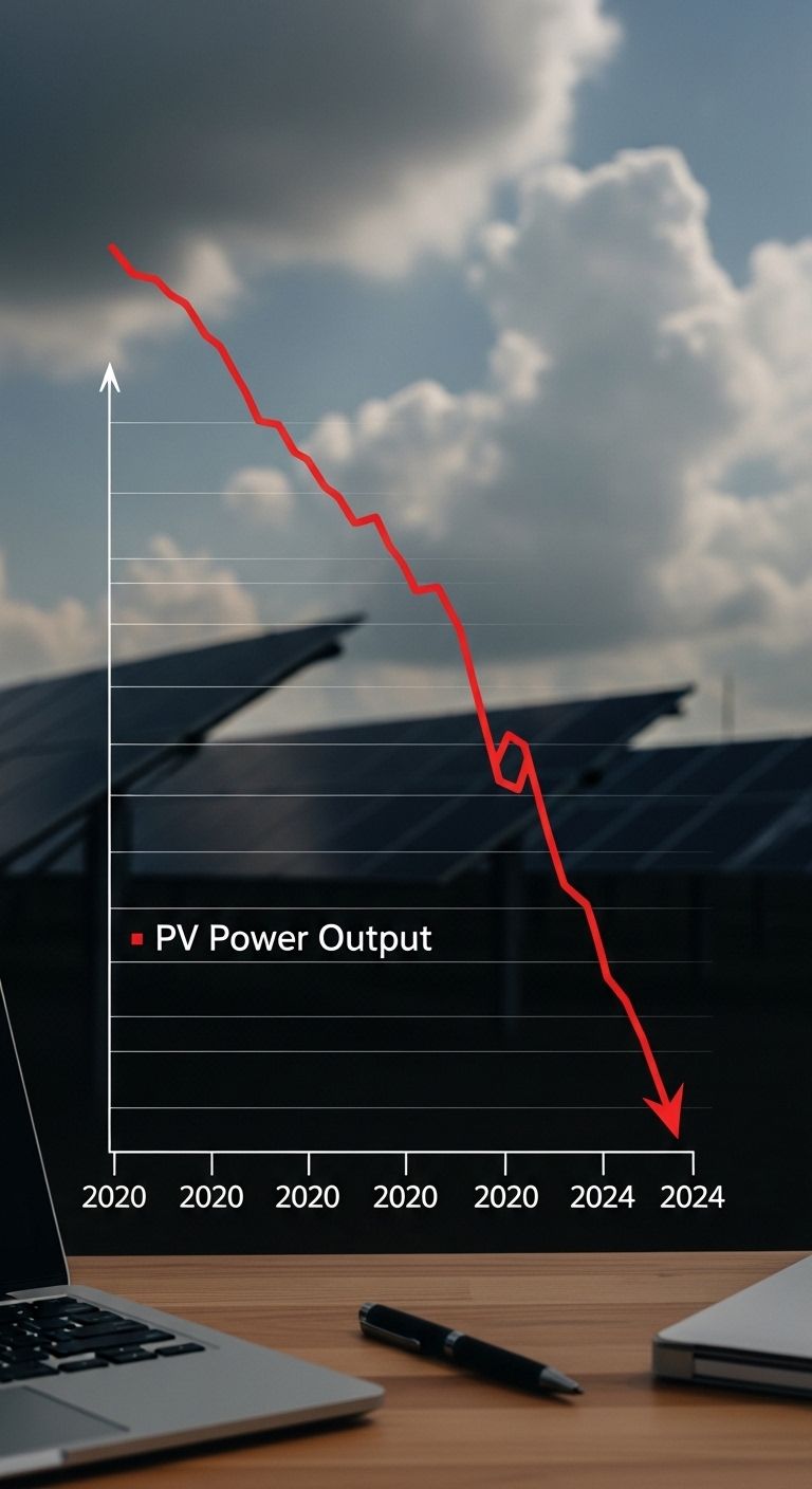 Diagramm zur Degradation von Solarmodulen über 20 Jahre