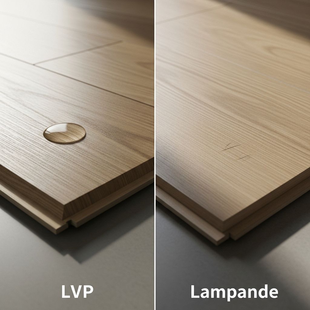 Direkter Vergleich von Vinylboden und Laminat Mustern