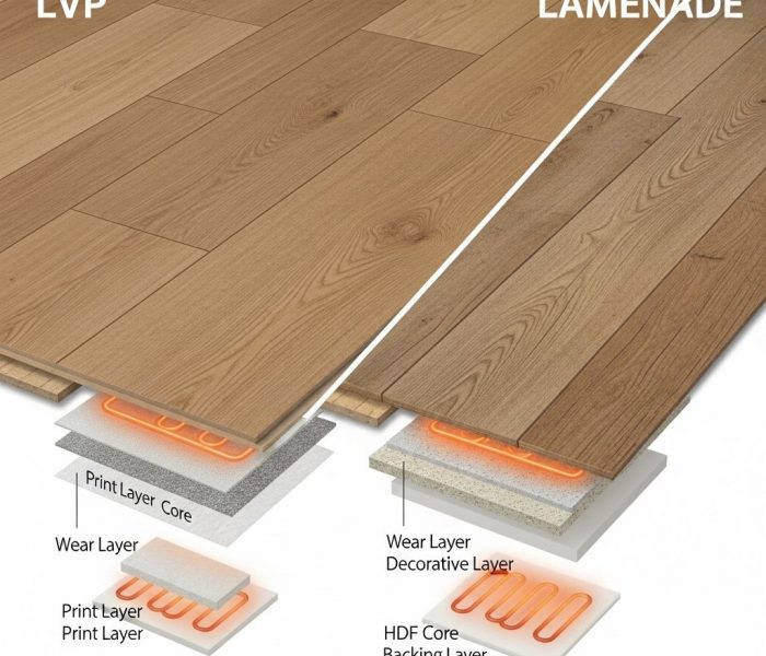 Vergleich von Vinylboden und Laminat auf Fußbodenheizung
